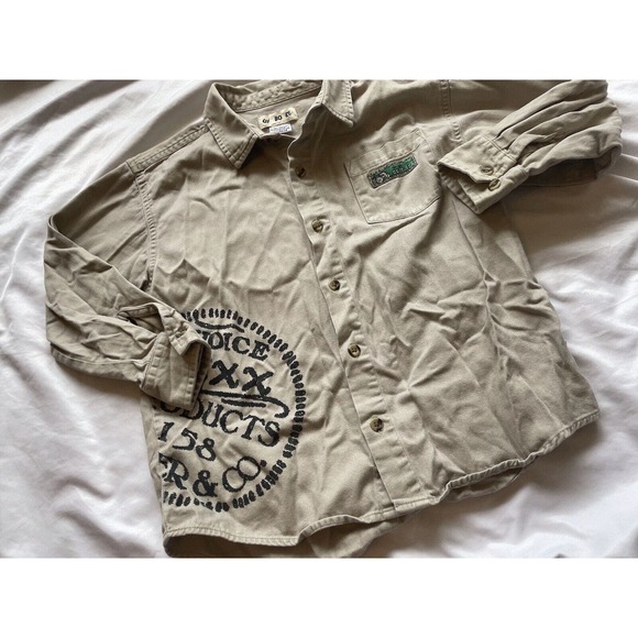 Vintage Gymboree Tan Collared Button Down Pocket Shirt Kids XL 8 - 10 - Picture 3 of 9